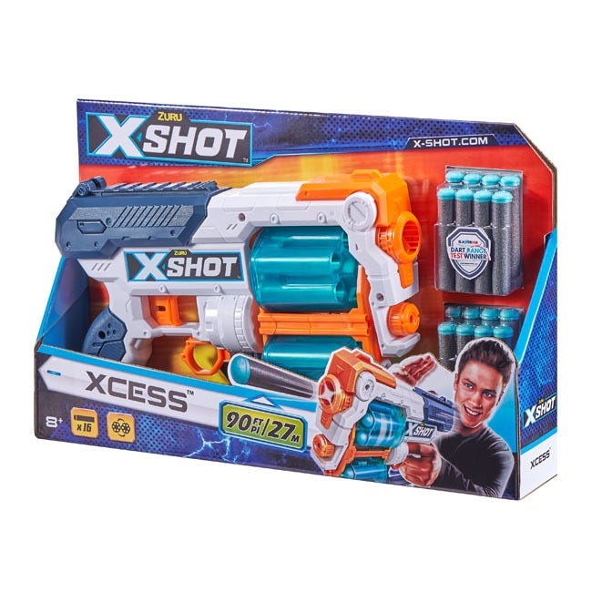 ZURU X-SHOT EXCEL XCESS FOAM BLASTER WITH 16 DARTS