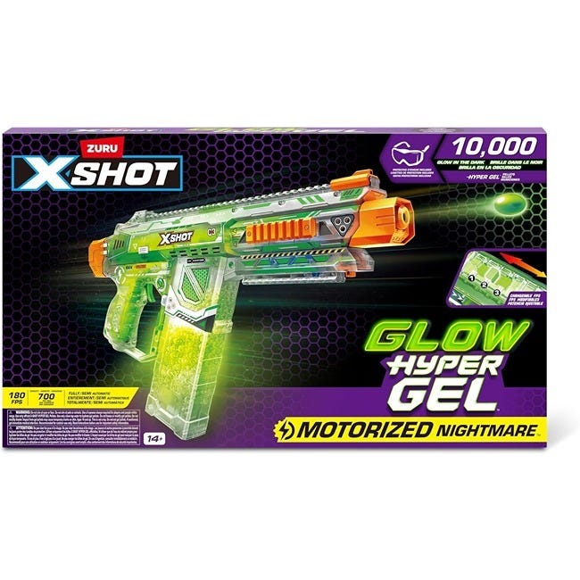X-SHOT HYPER GEL GLOW IN THE DARK GEL BLASTER WITH 10000 GEL