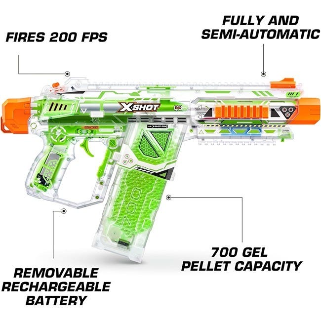 X-SHOT HYPER GEL GLOW IN THE DARK GEL BLASTER WITH 10000 GEL