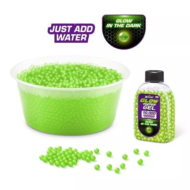 X-SHOT HYPER GEL GLOW IN THE DARK GELLET REFILL -15000 PCS