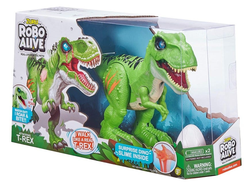 ZURU ROBO ALIVE  ATTACKING T-REX WITH EGG