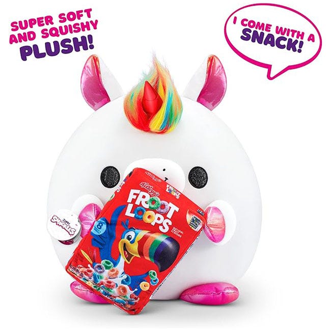 ZURU SNACKLES KELLOGGS FROOT LOOPS UNICORN 14-INCH PLUSH