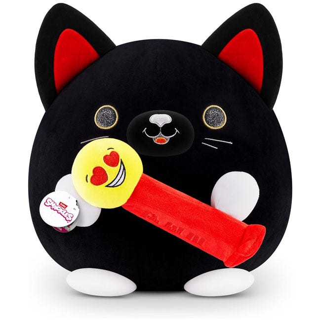 ZURU SNACKLES PEZ BLACK CAT 14-INCH PLUSH