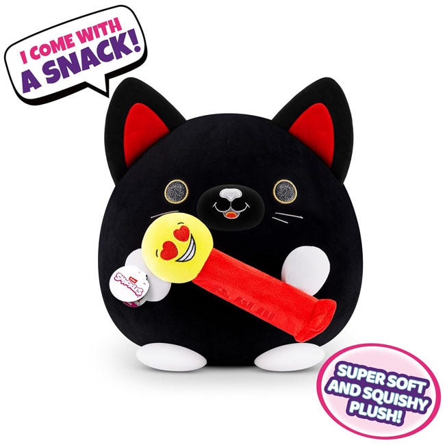 ZURU SNACKLES PEZ BLACK CAT 14-INCH PLUSH