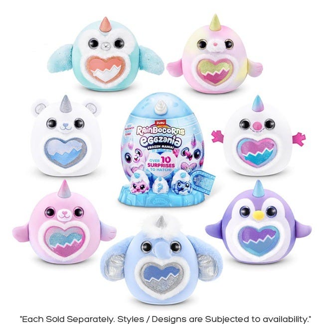 RAINBOCORNS SERIES 1 EGGZANIA FROZEN MANIA SURPRISE PLUSH